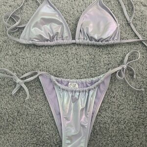 purple iridescent wild fable bikini set